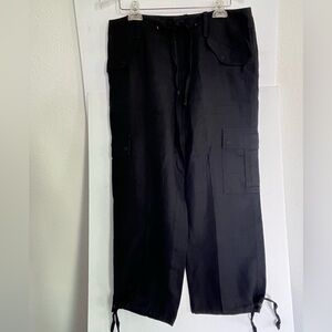 RALPH LAUREN black linen cargo pants